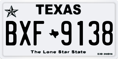 TX license plate BXF9138
