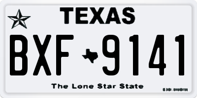 TX license plate BXF9141