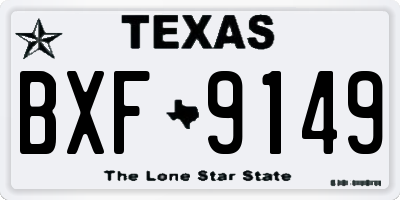 TX license plate BXF9149
