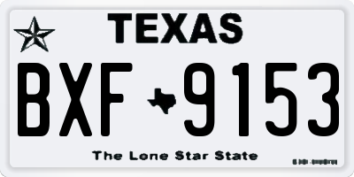 TX license plate BXF9153