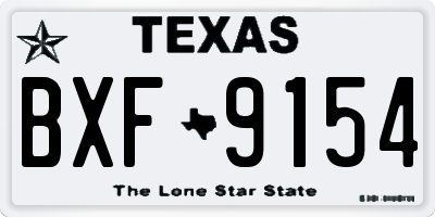 TX license plate BXF9154