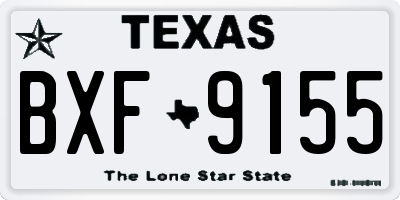 TX license plate BXF9155