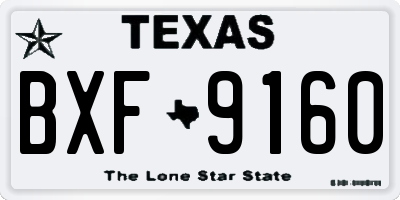 TX license plate BXF9160