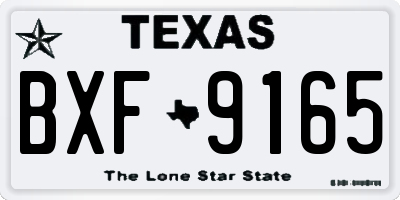 TX license plate BXF9165