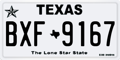 TX license plate BXF9167