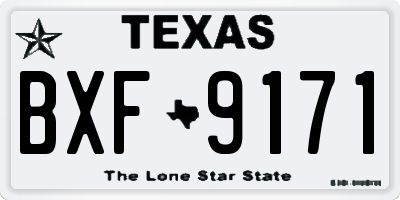 TX license plate BXF9171