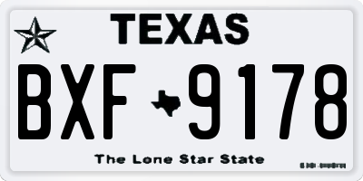 TX license plate BXF9178