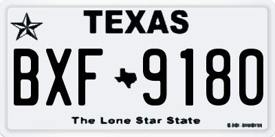 TX license plate BXF9180