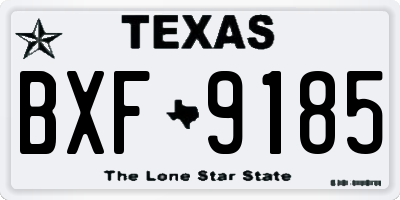 TX license plate BXF9185