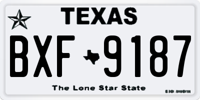 TX license plate BXF9187