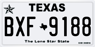 TX license plate BXF9188