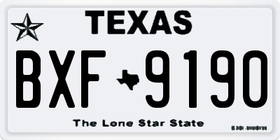 TX license plate BXF9190