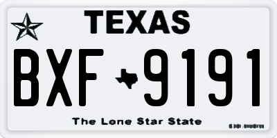 TX license plate BXF9191
