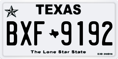 TX license plate BXF9192