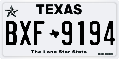 TX license plate BXF9194