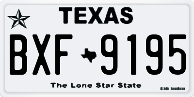 TX license plate BXF9195