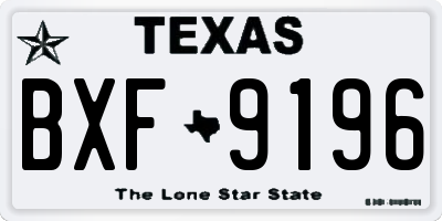 TX license plate BXF9196