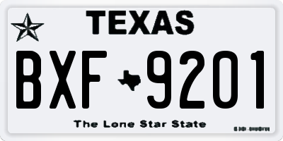 TX license plate BXF9201