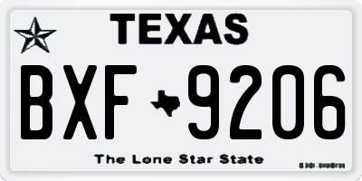 TX license plate BXF9206
