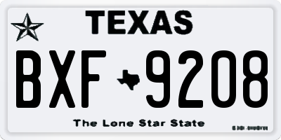 TX license plate BXF9208