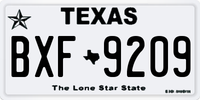 TX license plate BXF9209
