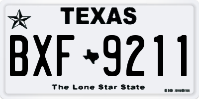 TX license plate BXF9211