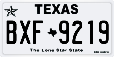 TX license plate BXF9219