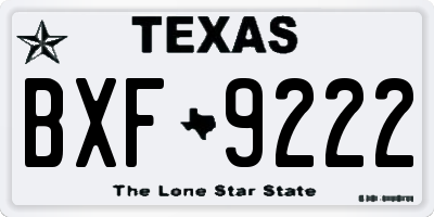 TX license plate BXF9222