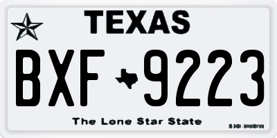 TX license plate BXF9223