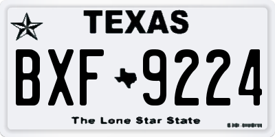 TX license plate BXF9224