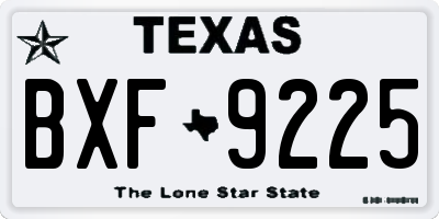 TX license plate BXF9225