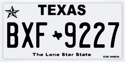 TX license plate BXF9227