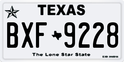 TX license plate BXF9228