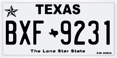 TX license plate BXF9231