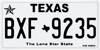 TX license plate BXF9235
