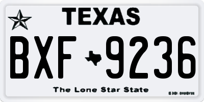 TX license plate BXF9236