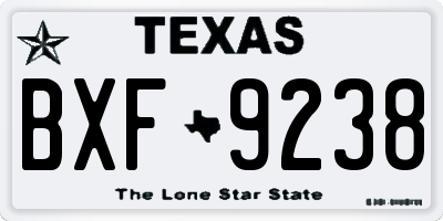 TX license plate BXF9238