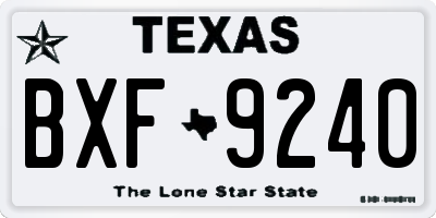 TX license plate BXF9240