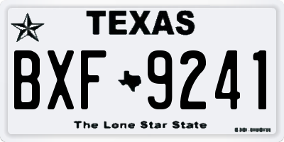 TX license plate BXF9241