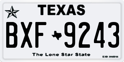 TX license plate BXF9243