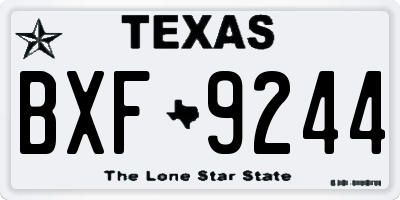 TX license plate BXF9244