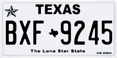 TX license plate BXF9245