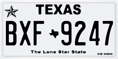 TX license plate BXF9247