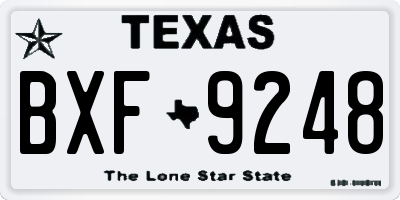 TX license plate BXF9248