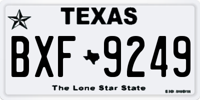 TX license plate BXF9249
