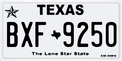 TX license plate BXF9250
