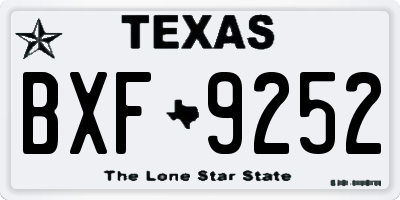 TX license plate BXF9252