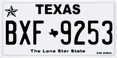 TX license plate BXF9253