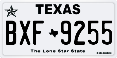TX license plate BXF9255