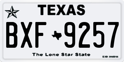 TX license plate BXF9257